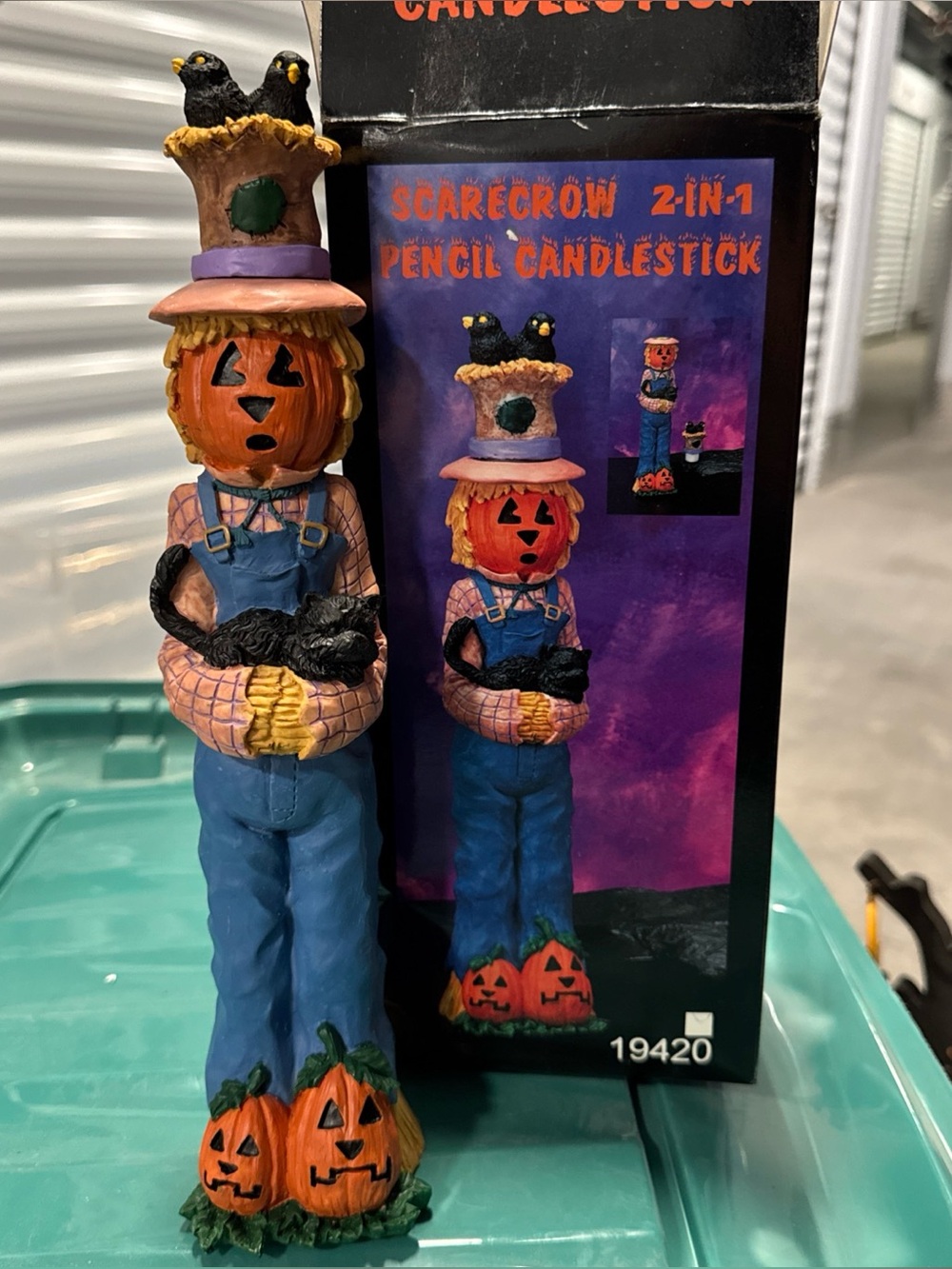 Scarecrow 2-in-1 Pencil Candlestick Halloween Figurine - Multicolor